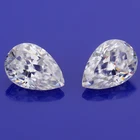 the finest quality 11x8mm 2.5 carats DEF white color pear crushed ice cut moissanite loose