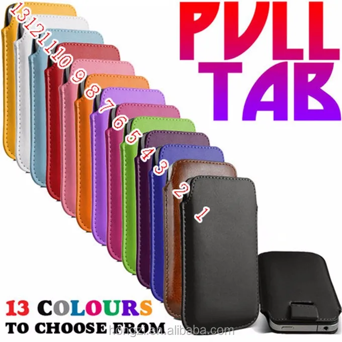 7 leather pull tab pouch sleeve case for iphone6 4.