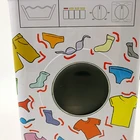 washing machine shape laundry powder storage box packaging metal tin with plastic handle and body window