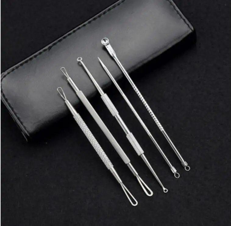 Clear Blackhead and Blemish Remover Tool Kit with Hygiene Instructions! clear pimple & blackhead remover-6 piece kit--extra