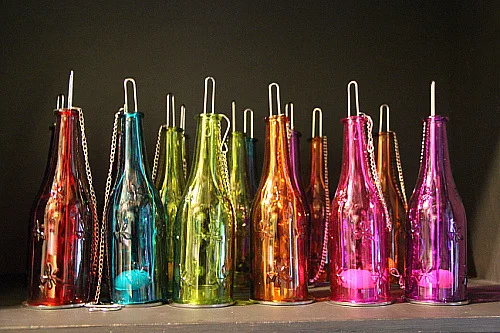 European zakka glass candle holder glass bottle home decoration printing wedding festival