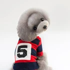 Spring New Pet Clothes No. 5 Striped POLO Shirt Teddy T-shirt Dog clothes