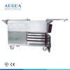 AG-SS035C meals warmer food cart stainless steel medical trolley