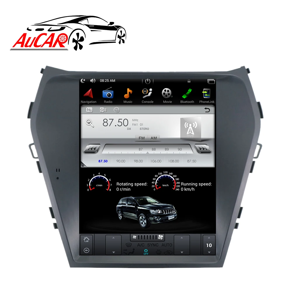 IX45 AuCAR Tesla Vertical Rádio Do Carro Android para Hyundai Santa Fe 2013 DVD Player GPS de Navegação Multimídia Tela de Toque Estéreo