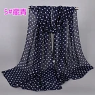 Low Price Of Women 10 Colors Long Dot Design Silk Chiffon Scarf Plain