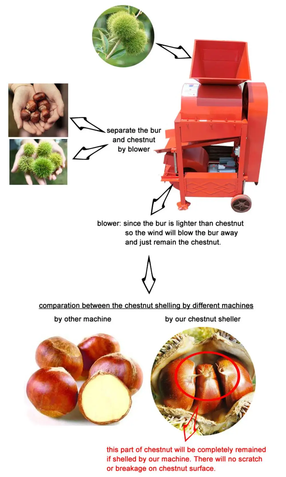 chestnut bur sheller for peeling outside shell