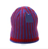 Customized high quality two color winter warm acrylic knit hat fashion knitting man striped beanie hat for promotion