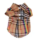 New Cotton Rainbow Plaid Fashion Dog Clothes Personalised Simply
