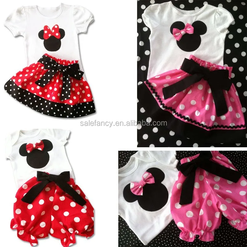 Mickey minnie Mouse ratones ropa traje bebé niña vestido de verano QGD-2025