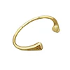 Wholesale women simple smooth gold plated copper bangle bracelet rose gold brass cuff bangles for Valentine's Day bangle