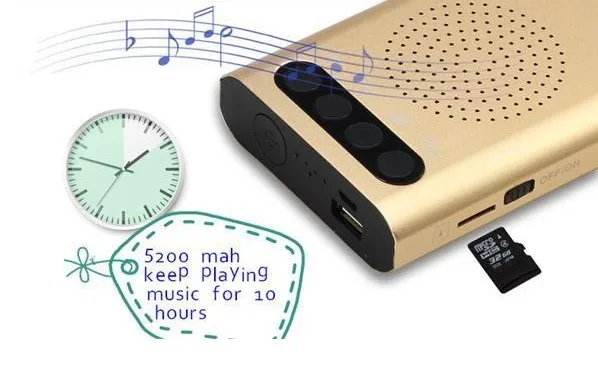 Portable fast charging charger power bank 2600mah wireless speaker for all phones - ANKUX.COM