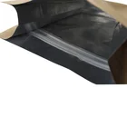 High quality 100g 250g 500g 1kg plain stock flat bottom brown kraft paper coffee bean bags with valve and ziplock