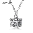 925 Sterling Silver Faith and Hope Memorial Christian message prayer box necklace pendant