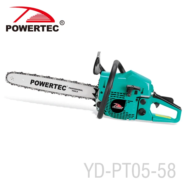POWERTEC petrol chain saw 5800 wood cutting machine chainsaw