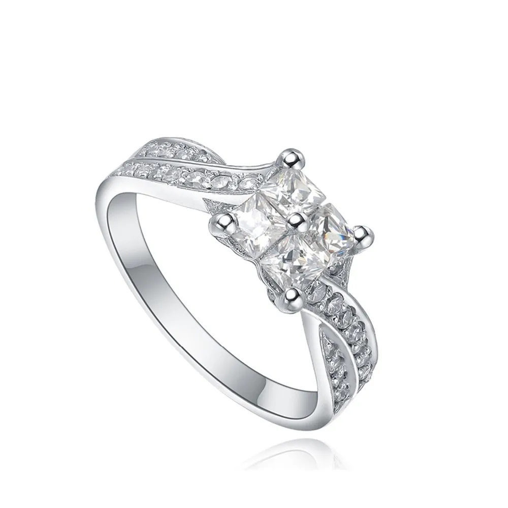 2017 latest wedding 5925 silver ring with cz stone