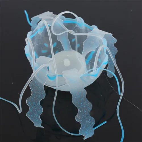 5Pcs/lot Beautiful Blue Glowing Effect Artificial Jellyfish for Aquarium Fish Tank Ornament Swim Pool Bath Decoration
