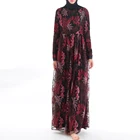 cheap price summer luxury 3D embroidery floral turkish muslim dress for women