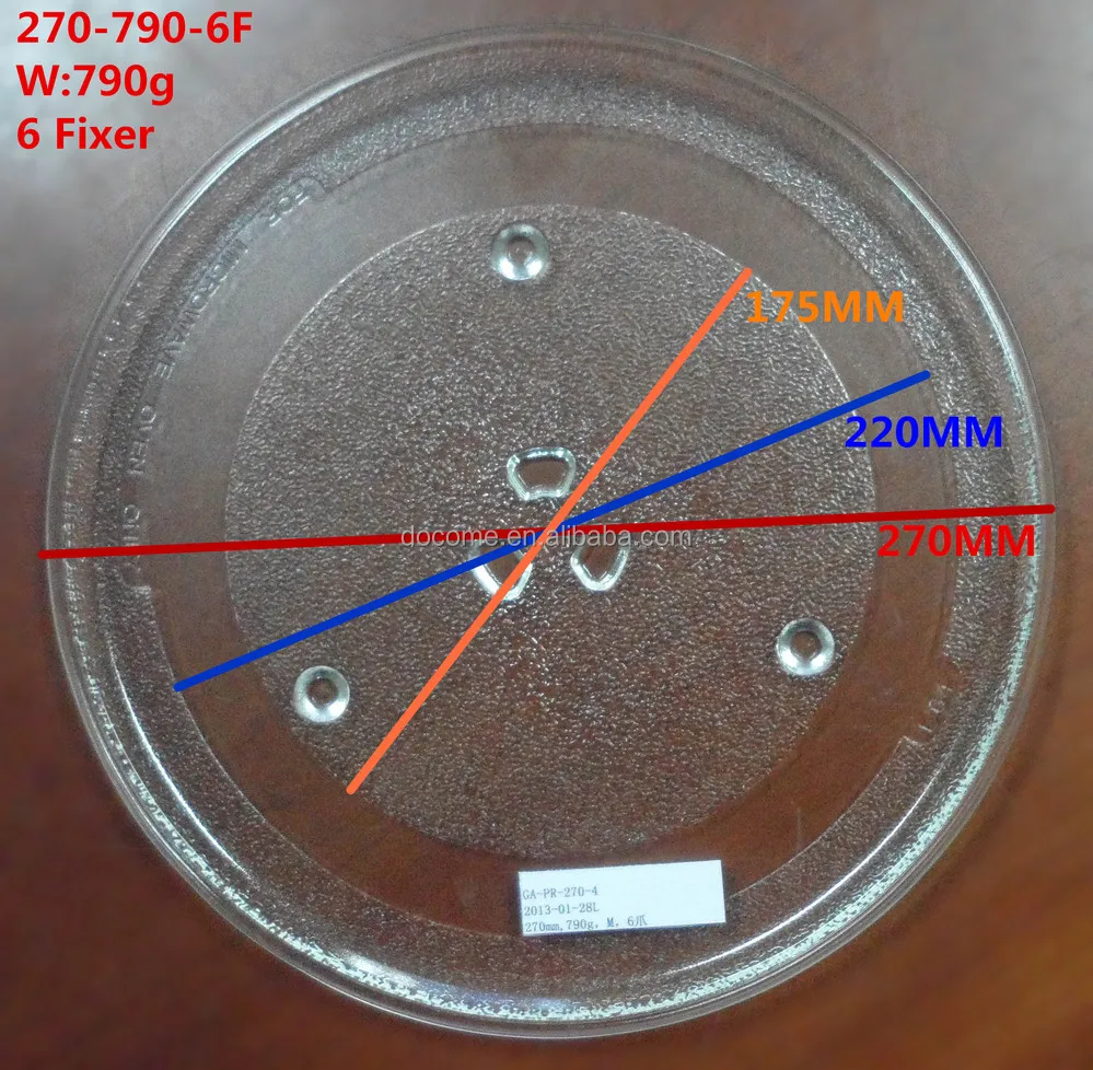 Kitchen appliance Microwave Oven replacement parts: 27cm borosilicate glass Turntable plate wheeling glass tray