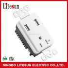 Litesun ETL approval 125VAC 60HZ 20A tamper resistant receptacle with USB ports