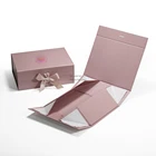 elegant custom luxe underwear lingerie packaging folding paper collapsable box with ribbon