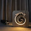wooden Hollow Night lamp dragon design christmas 2013 usb giveaways gift sample birthday gift