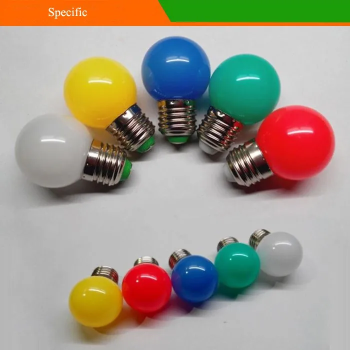 CE ROHS e27 christmas 1w plastic colorful led bulb g45