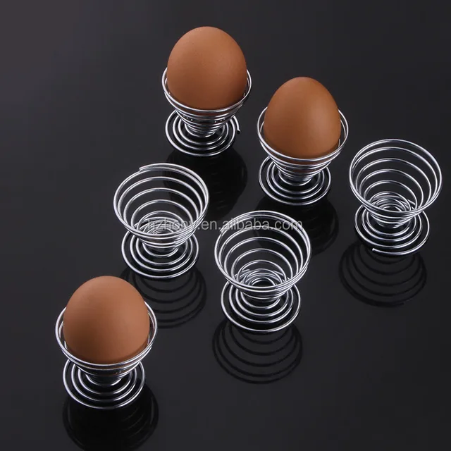 cup mini spring wire egg tray stainelss steel egg holder stand