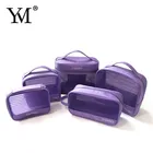 New girls fashion personalized nylon mesh make up bag cosmetic pouch set for valentine gift