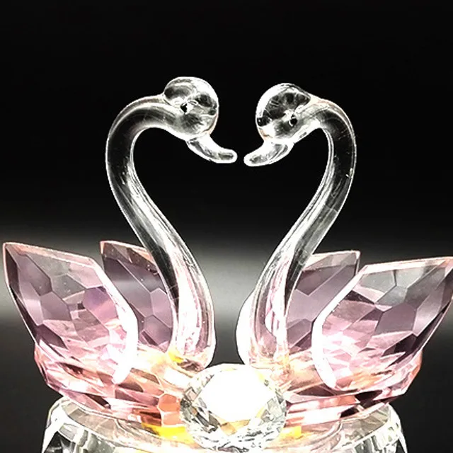 newest wedding gifts animal figurine crystal glass swan