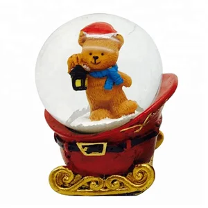 polyresin lovely gift use santa souvenir cute bear water snow