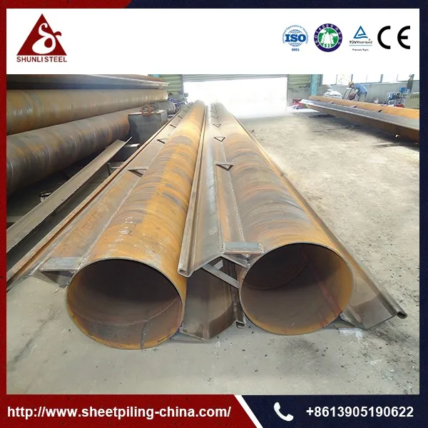 steel pipe pile with connectors, spirally welded steel pipes with interlock, View pipe pile