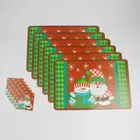 Top fashion heat resistant pvc placemats washable christmas custom print dining table mats