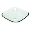 Square Portable Hand Wash Basin Transparent Glass Single Sink Bowl