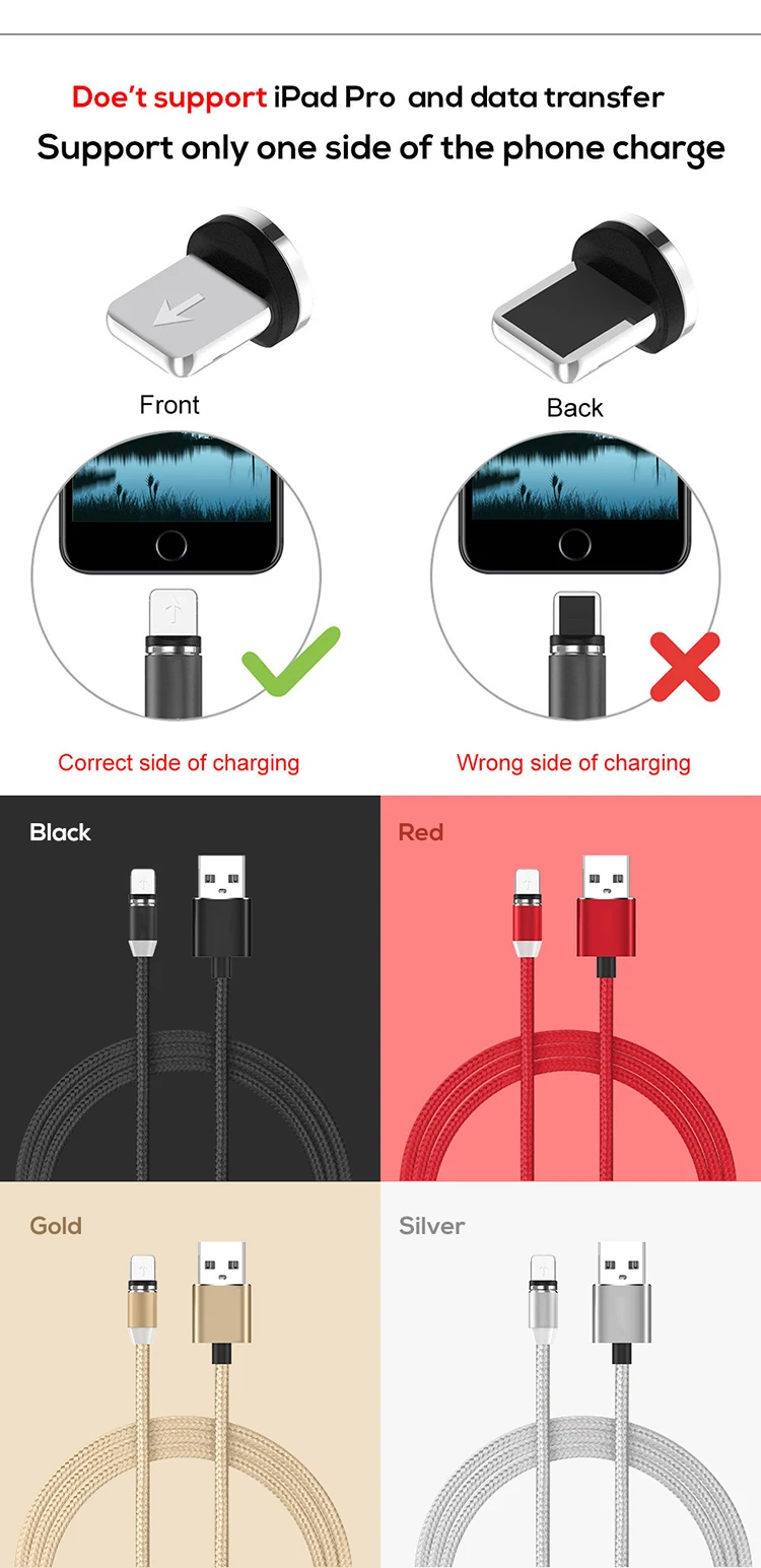 High Quality Nylon round magnetic cable for iphone - ANKUX.COM