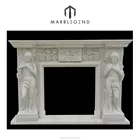 indoor freestanding figures marble carving fireplace surround for sale