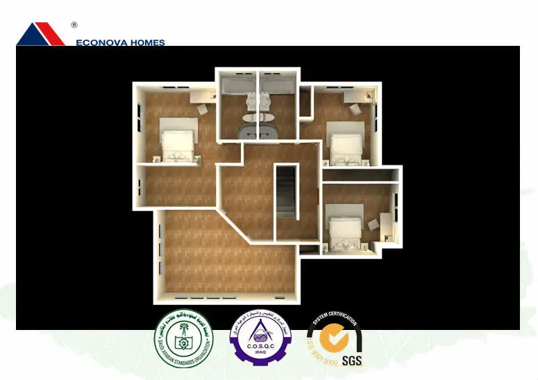 48 Square Meter Middle East Prefabricated House Kits Price With