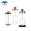 High borosilicate glass milk frother device with stainless steel filter