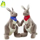 Australia mascot Grey Custom Stuffed And Plush kangaroo Toy With Scarf