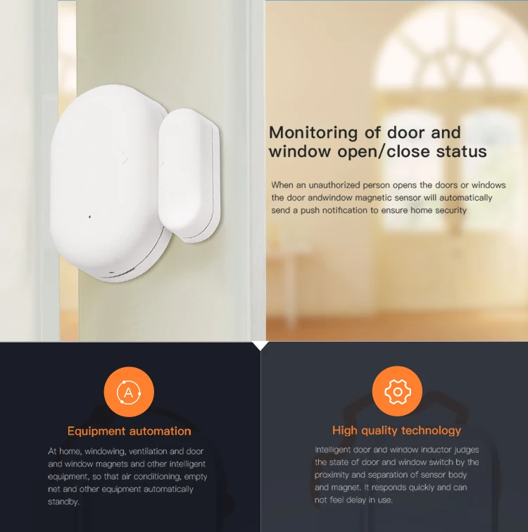 ZigBee home security door and window magnetic sensor alarm for smart home security - ANKUX.COM