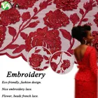 New design african french net lace fabric with beads for girls party wholesale price lace