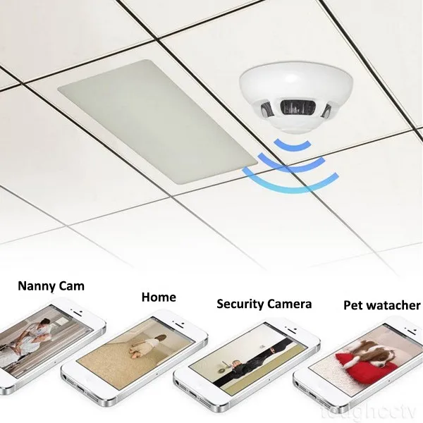 P2P mini hidden camera wifi wireless smoke detector hidden camera smoke detector ip camera UFO 1080P high resolution