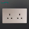 UK 118 type Double electric Golden PC cover 250V 2 Gang 13A wall ground socket cover