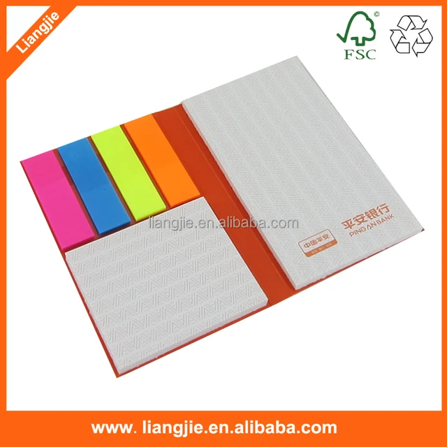 neon paper sticky notes pad, paper note pad with card paper