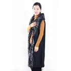 Faux Fur Picture Wearable Black Shawl With Fur Trim