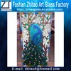 Peacock graceful plan toughened stained glass
