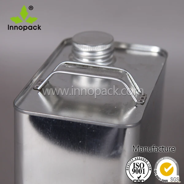 Innopack Empty Square Metal Quart Cans with Screw Top LidsSet of 2