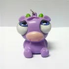 Custom rotating eyes pig pvc keychains, 3d rolling eyes purple pig keychains