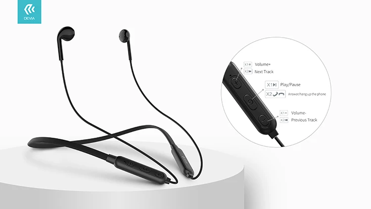 Devia New Style Wholesale band heavy bass Wireless Headsets neck earphone - ANKUX.COM