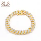 Factory Custom Wholesale Latest Cuban Link Chain 14k Gold Iced Out Heavy HipHop Diamond Men Bracelets