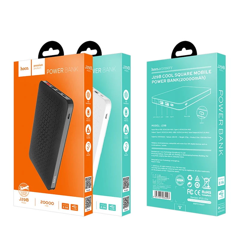 Wholesale Products China HOCO J29B Powerbank 20000mAh Disposable Power Bank For Xiaomi mi 9 Power Phone Battery - ANKUX.COM
